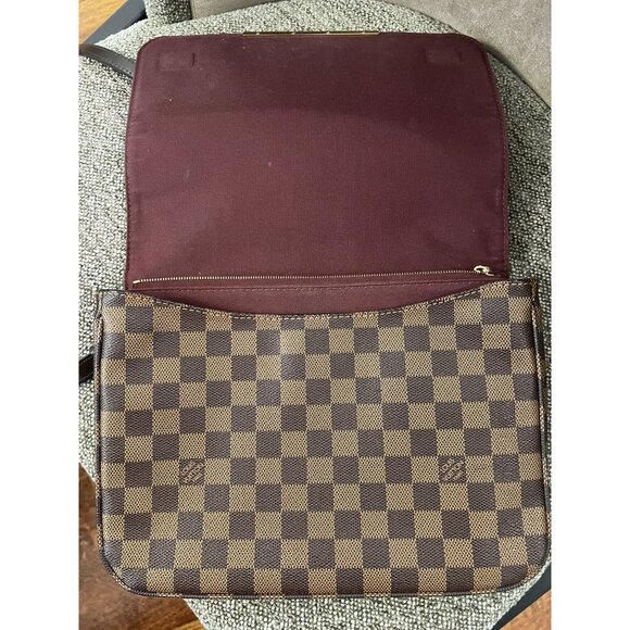 Louis Vuitton Damier Ebene Canvas Crossbody Bag With Gold Hardware & Adjustable - Picture 5 of 11